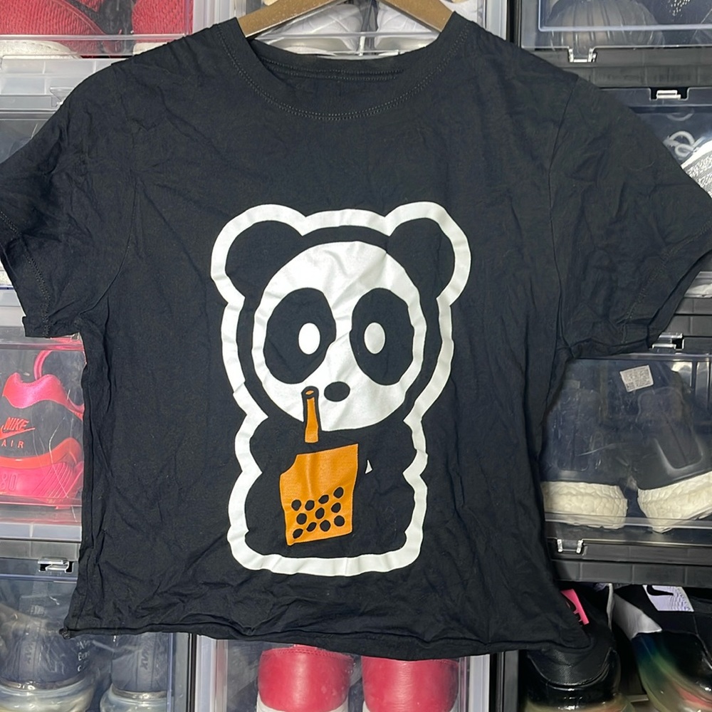 Panda drinking boba tee Tshirt
